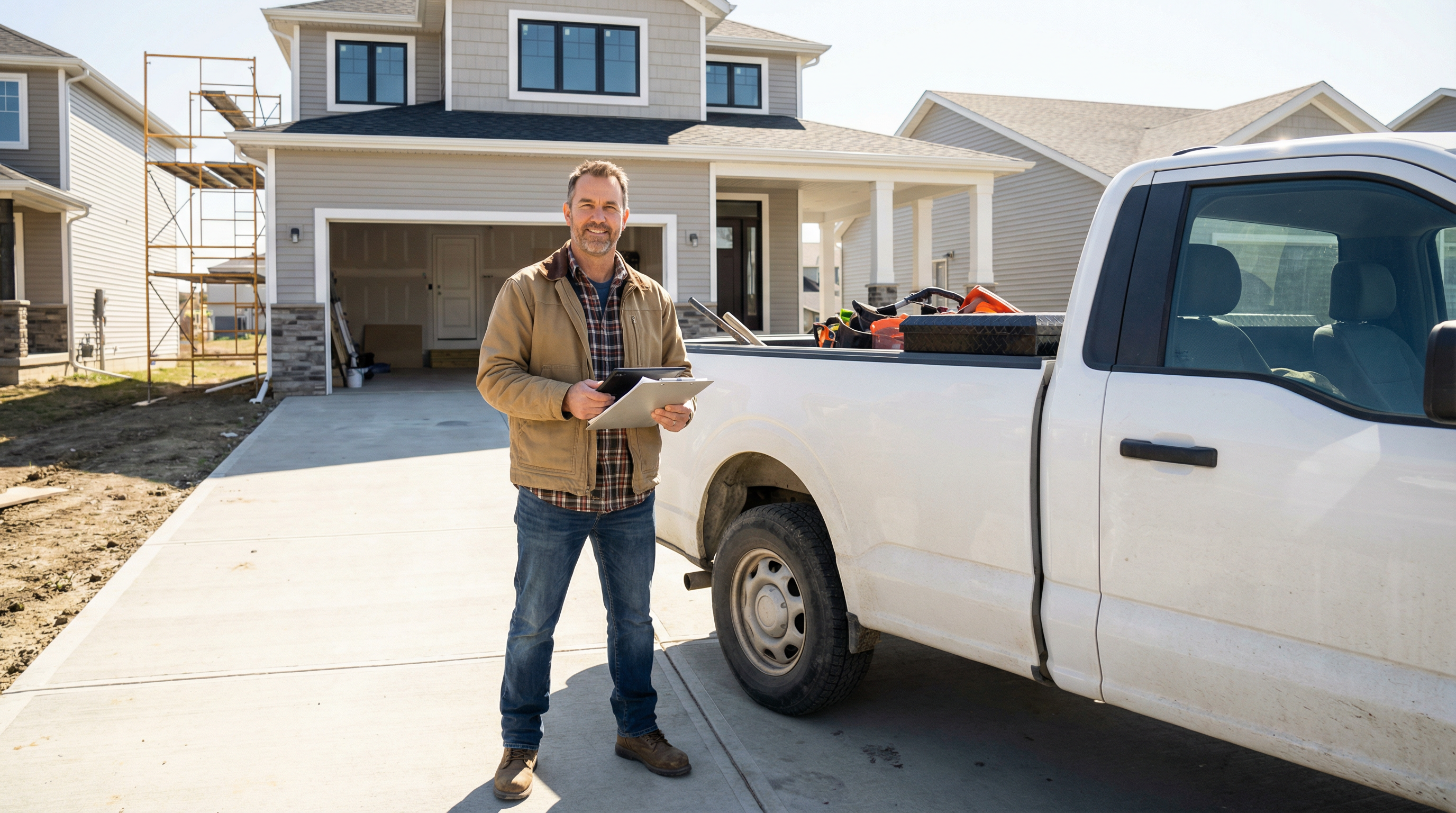 Contractor with work truck